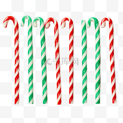 圣诞条纹绿色和红色拐杖糖