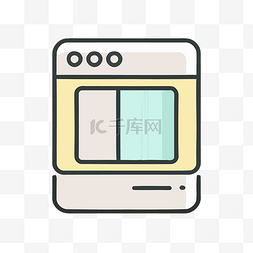 像素矩形图片_显示厨房用具的矩形图标 向量