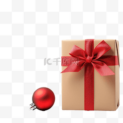 快乐购物快乐有礼图片_用牛皮纸包裹的礼盒，木头上有红