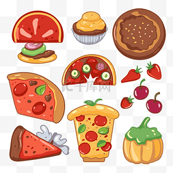 蛋糕剪贴画图片_食物剪贴画 比萨饼 食物 卡通图标