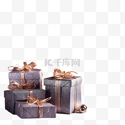 聚合物图片_圣诞老人和礼品盒晚上的圣诞灯