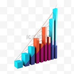 上升金融图片_3d 条形图增长和向上箭头