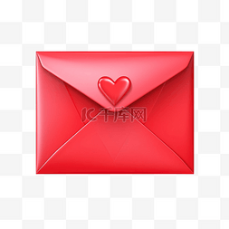 明信片邮图片_孤立的情人节信封