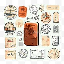 印章图片_收集旅行邮票和邮票收藏剪贴画 