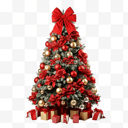 圣诞球粉色图片_用圣诞球和蝴蝶结装饰的圣诞树