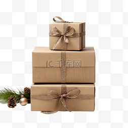 生态持续图片_由再生纸制成的节日圣诞纸板礼盒