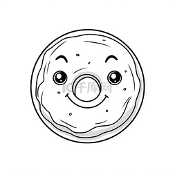 甜甜圈画与笑脸卡通矢量 illustrado 