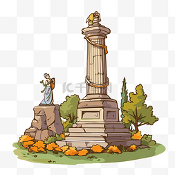 纪念碑剪贴画古希腊与纪念碑卡通