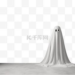 白色的幽灵在黑暗的墙壁上出没