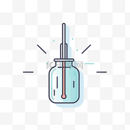 瓶子小图标图片_带温度传感器的小瓶子医疗用小容