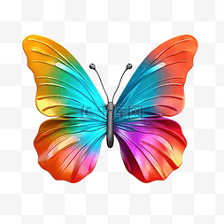 使翅膀图片_彩色蝴蝶元素的 3d 渲染