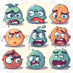 愤怒动画表情图片_表情剪贴画卡通 Psd 愤怒的面孔设