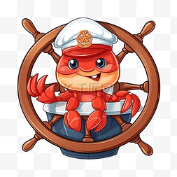 特供菜单图片_卡通可爱螃蟹吉祥物拿着方向盘坐