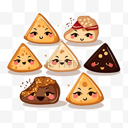 hamentashen 剪贴画，由卡通风格的不