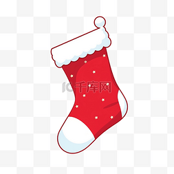 简单的圣诞图片_可爱简单的圣诞袜插画