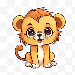 狮子害怕的脸卡通可爱