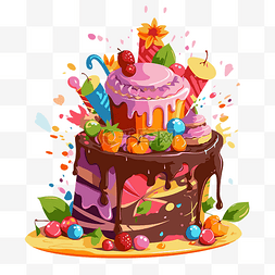 生日快乐蛋糕 向量