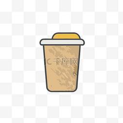 白色背景上的咖啡杯图标 向量