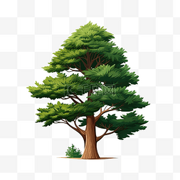 绿化平面素材图片_单棵松树平面物体png