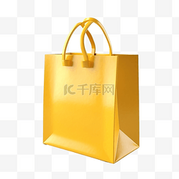 黄色简约购物袋