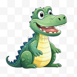 鱷魚图片_可爱的鳄鱼快乐情绪鳄鱼插画