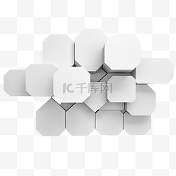 六边形白框传单元素
