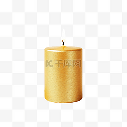金色闪闪发光的金属蜡烛