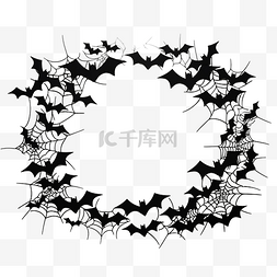 蜘蛛剪影图片_由纸制成的黑色蝙蝠和蜘蛛剪影