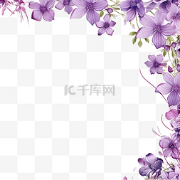 生日花框图片_紫色花卉邊框
