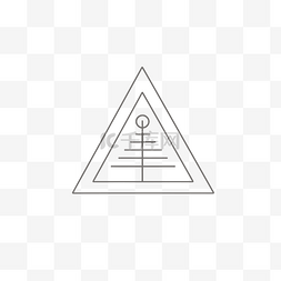 三角形插图中世界树的线条艺术 