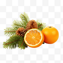 美味的果酱橙子和柠檬片和圣诞树