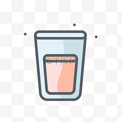 白色的玻璃杯图片_平面矢量线图标玻璃水饮料