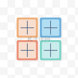 四十字图片_四个带有多色十字和正方形的正方