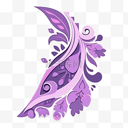 紫色纸角插画