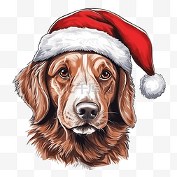 酷狗图片_手绘狗肖像与圣诞配件矢量