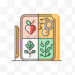 苹果界面设计图片_苹果等健康食品的四个矢量图标