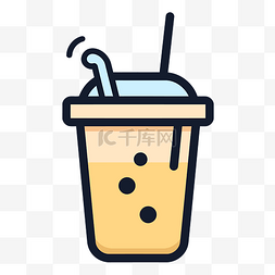 奶茶轮廓图片图片_显示杯子里的饮料的图标 向量