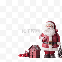 圣诞雪花装饰图片_圣诞主题装饰与圣诞老人和复制空