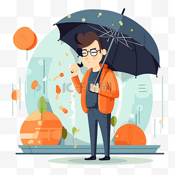 拿着雨伞的人图片_概率剪贴画 拿着雨伞的人卡通 向