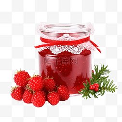 果醬罐图片_一罐草莓酱和雪花