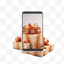 手机包装盒包装盒图片_智能手机屏幕上炒锅纸包装盒中的