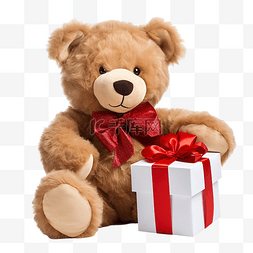 棕熊3d图片_拿着礼物的圣诞棕熊