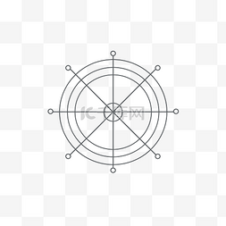 带有直线的圆形指南针图标 向量