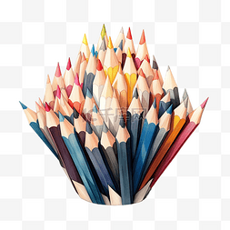 桌子近景图片_彩色铅笔和笔记插图的集合