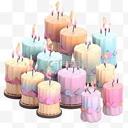 3d 插图图表蜡烛