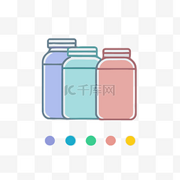 彩色油漆高清图片_三个罐子，上面有不同的颜色 向