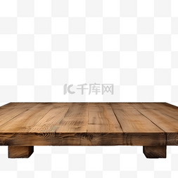 自然木桌图片_隔离的空木桌平台