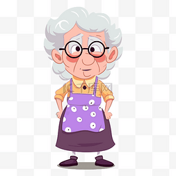 奶奶剪贴画 戴眼镜的老奶奶穿着