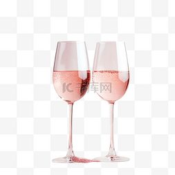 国色天香艺术字图片_情人节粉红葡萄酒和香槟杯