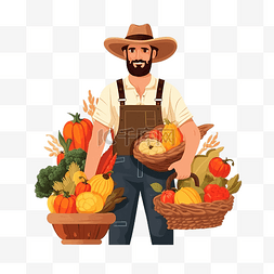 蔬菜落图片_秋天的农民用生态水果和蔬菜
